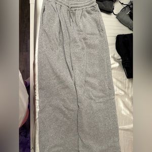 Light Grey Wide Leg Sweatpants